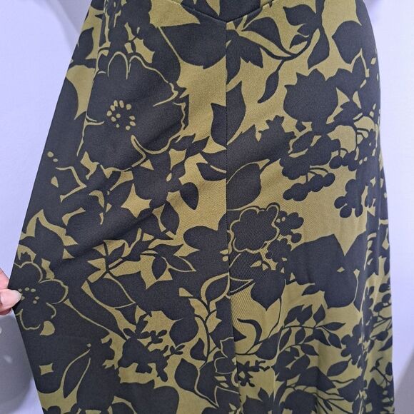 Vintage Trixxi Y2K Floral Print V- Neck  Retro Fit & Flare  Medium Sea Green - Picture 14 of 15